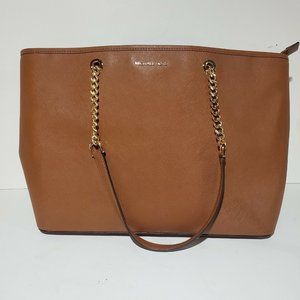 MICHAEL Michael Kors Jet Set Travel Chain Multi Funct Leather Tote MSRP $298